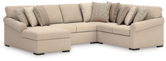 Hoover Furniture Outlet - Ashley Furniture - LadyMae 4-Piece Sectional with Chaise - RAF 4-Piece Sectional with Chaise - 59404S7