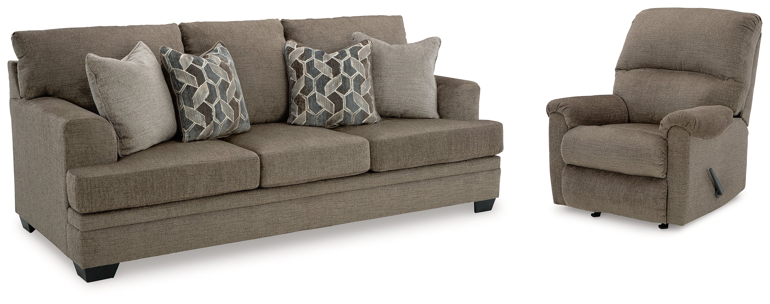 Hoover Furniture Outlet - Ashley Furniture - Stonemeade Sofa and Recliner - Sofa and Recliner / Nutmeg - 59505U7