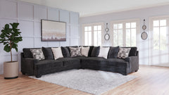 Hoover Furniture Outlet - Ashley Furniture - Lavernett 3-Piece Sectional - LAF 3-Piece Sectional / Charcoal - 59603S1