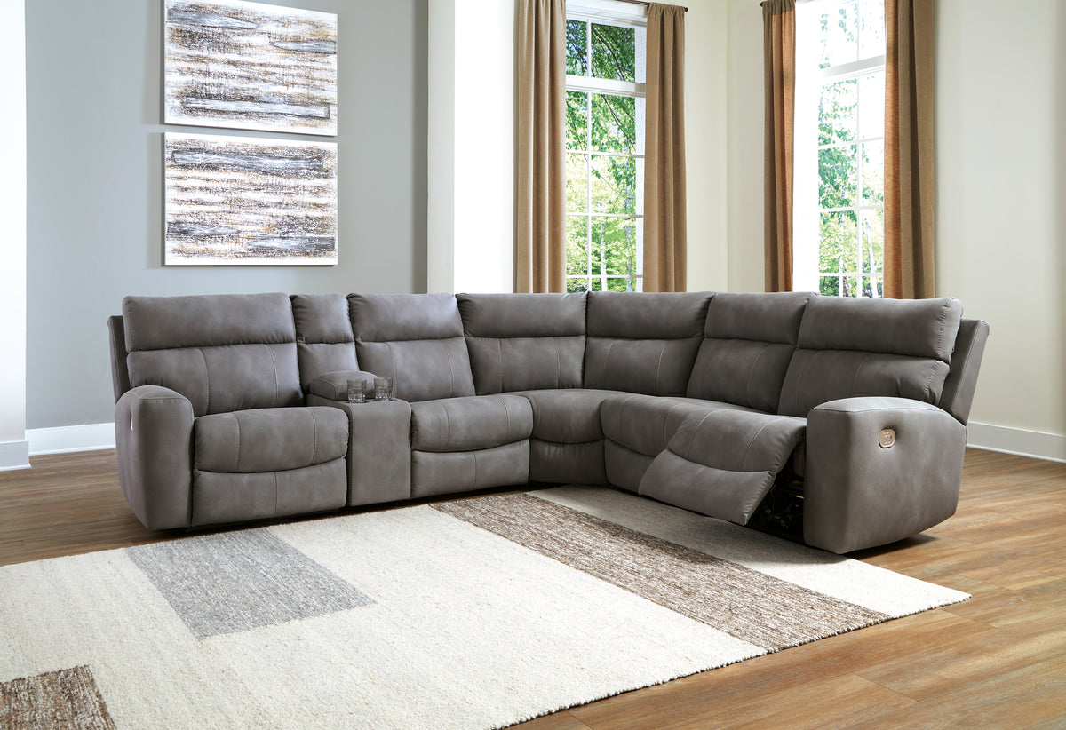 Hoover Furniture Outlet - Ashley Furniture - Next-Gen DuraPella 6-Piece Power Reclining Sectional - 6-Piece Power Reclining Sectional - 61003S7