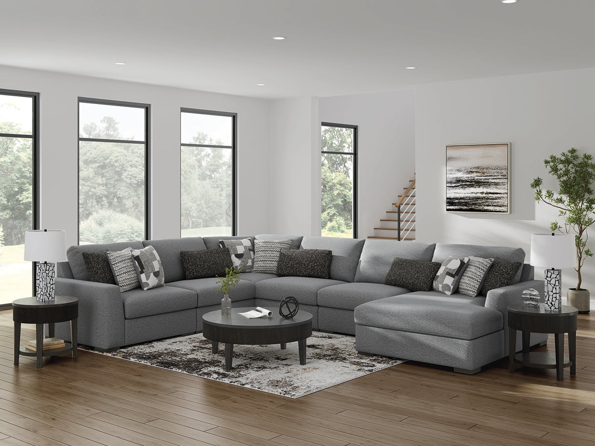 Hoover Furniture Outlet - Ashley Furniture - Bealton 6-Piece Sectional with Chaise - RAF 6-Piece Sectional with Chaise - 61305S12