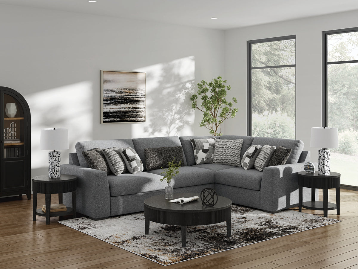 Hoover Furniture Outlet - Ashley Furniture - Bealton 4-Piece Sectional - RAF 4-Piece Sectional / Salt and Pepper - 61305S5