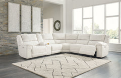 Hoover Furniture Outlet - Ashley Furniture - Keensburg 3-Piece Power Reclining Sectional - 3-Piece Power Reclining Sectional / Linen - 61807S1