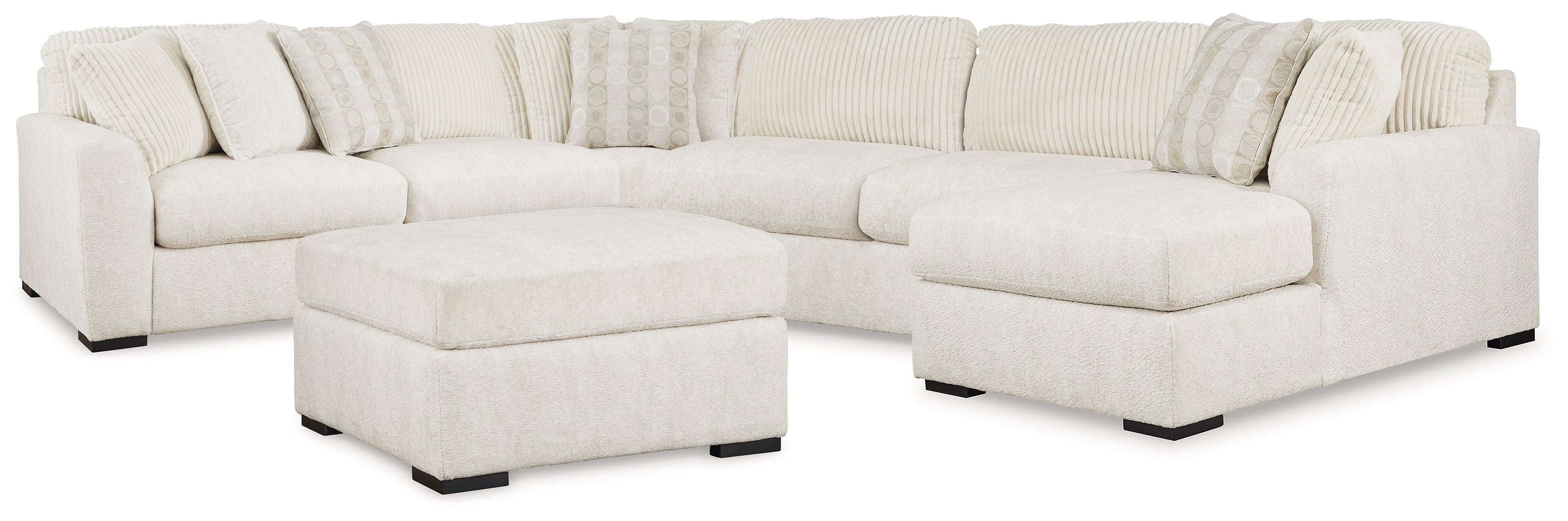 Hoover Furniture Outlet - Ashley Furniture - Chessington 4-Piece Sectional and Oversized Accent Ottoman - 4-Piece Sectional and Oversized Accent Ottoman - 61904U1