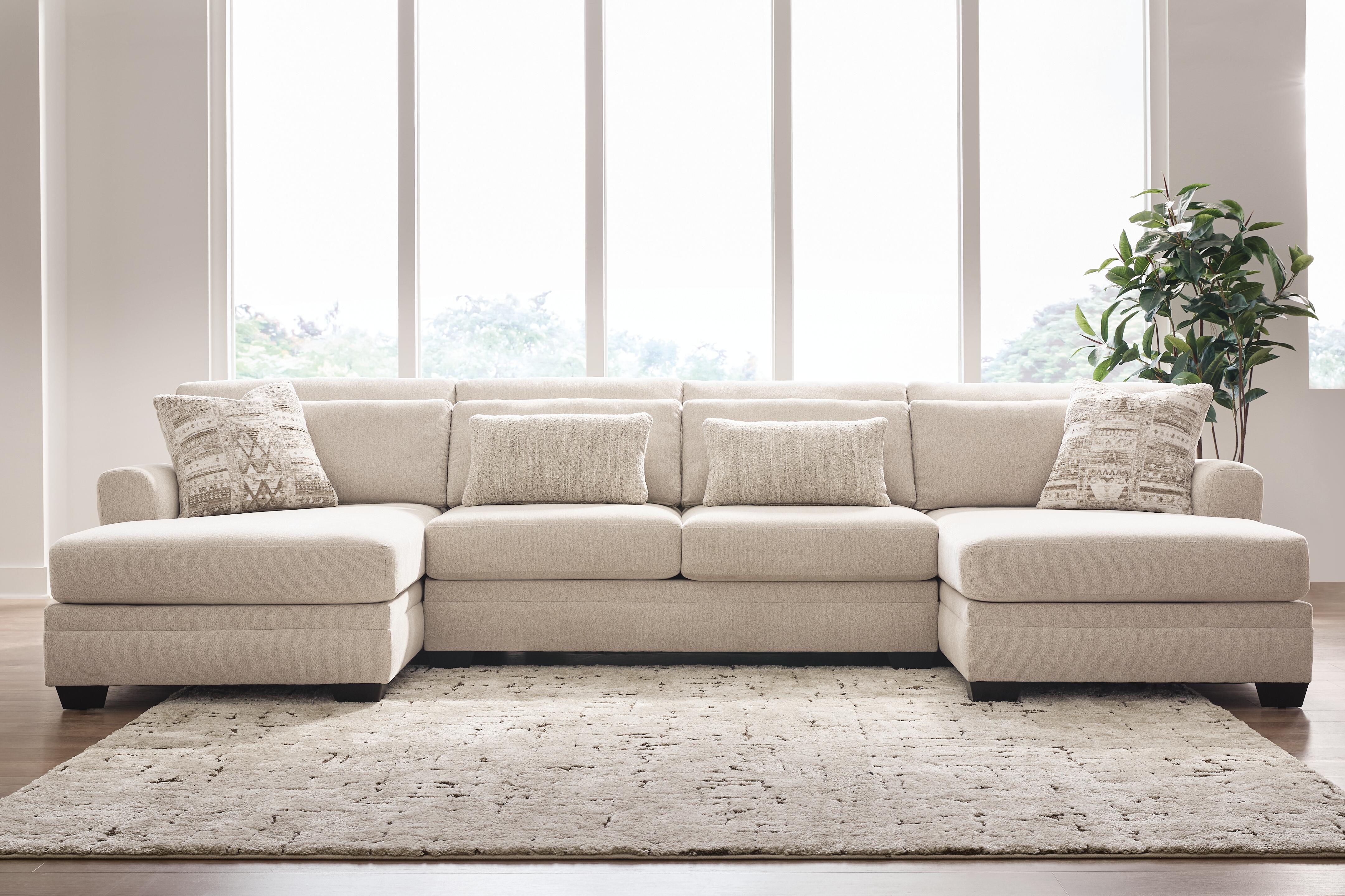 Hoover Furniture Outlet - Ashley Furniture - Mandi Point 3-Piece Double Chaise Sectional - RAF 3-Piece Double Chaise Sectional - 62606S7