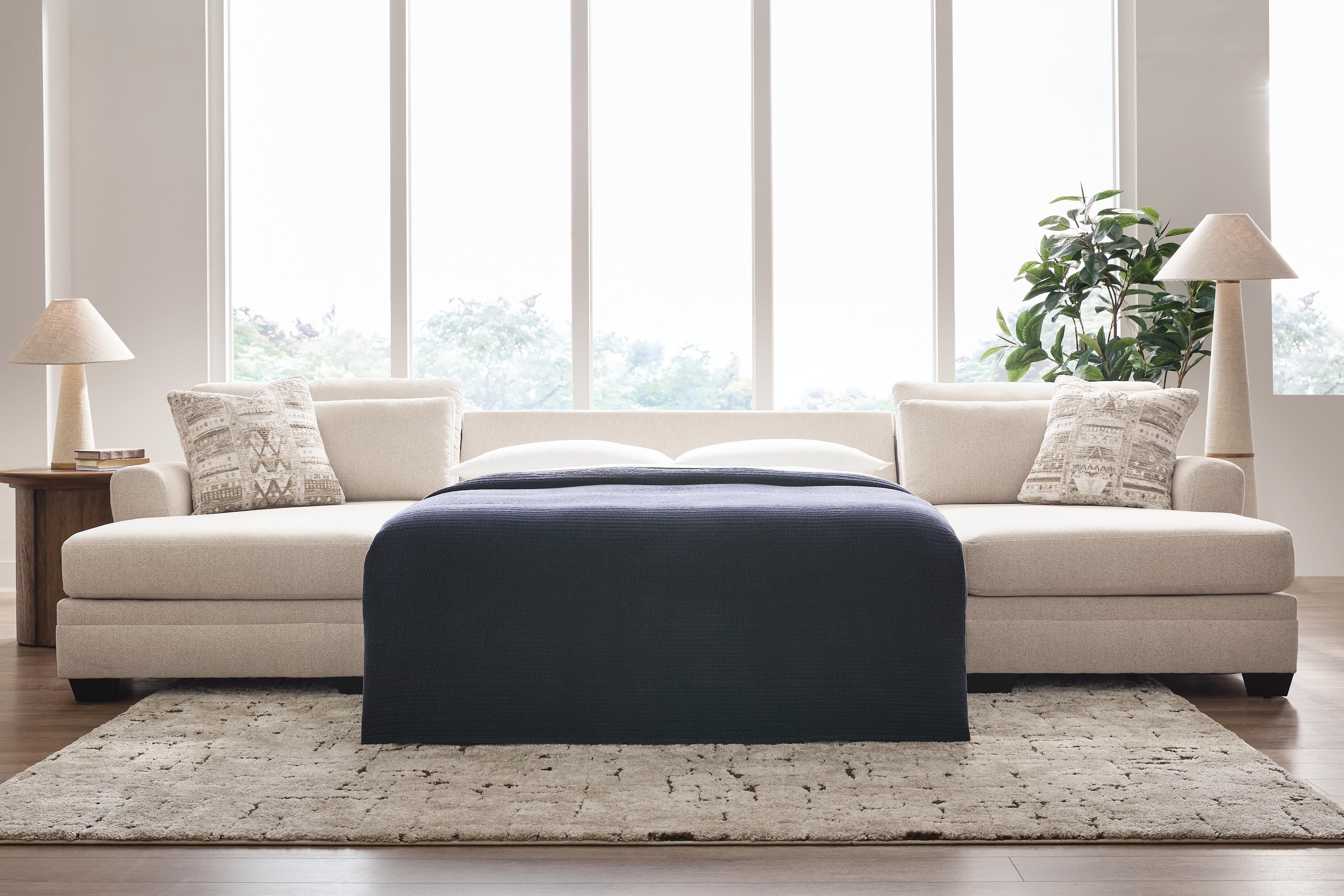 Hoover Furniture Outlet - Ashley Furniture - Mandi Point 3-Piece Double Chaise Sleeper Sectional - RAF 3-Piece Double Chaise Sleeper Sectional - 62606S17