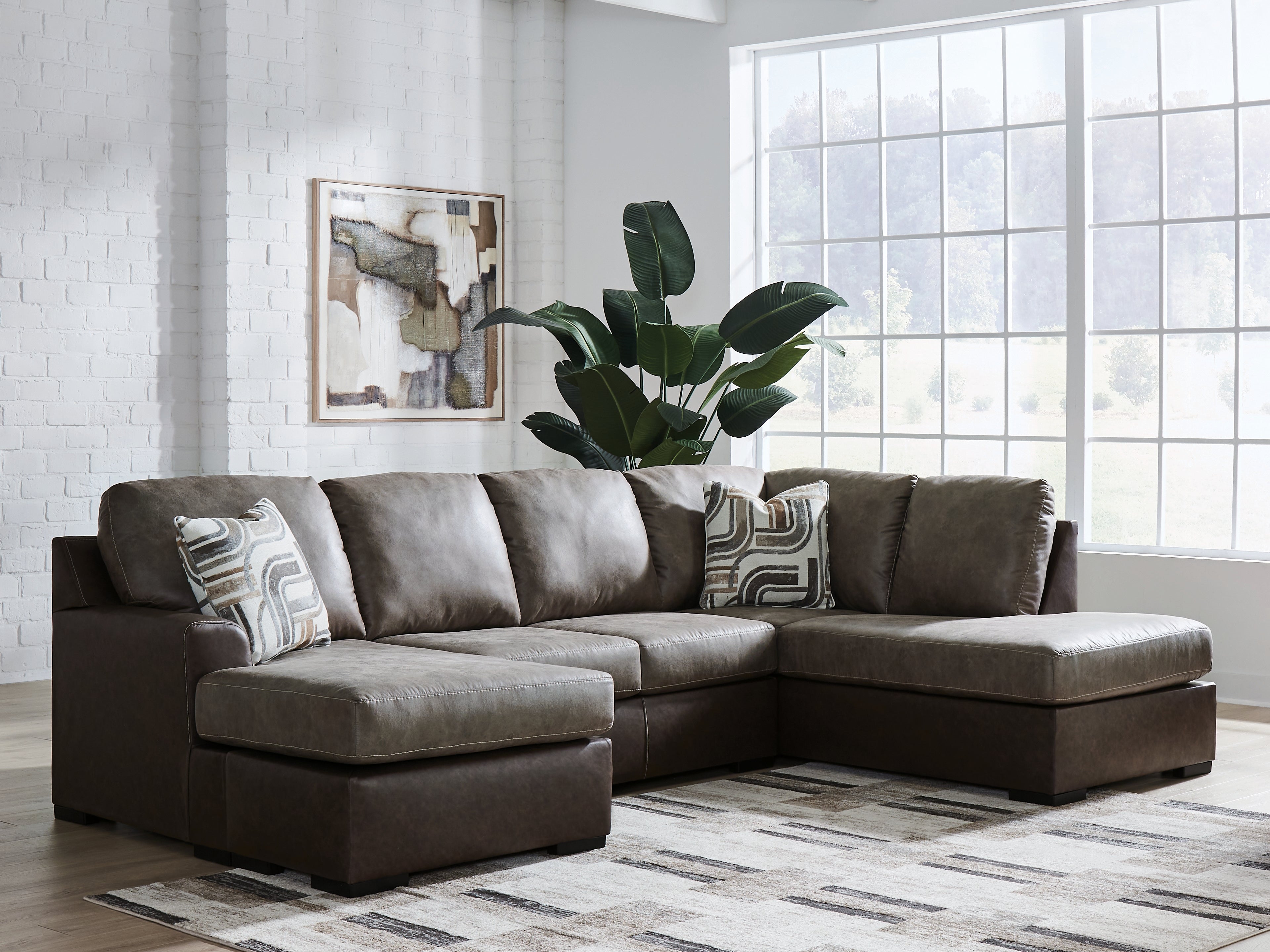 Hoover Furniture Outlet - Ashley Furniture - Castille Way 2-Piece Sectional with Chaise - LAF 2-Piece Sectional with Chaise / Fossil - PC62703S2