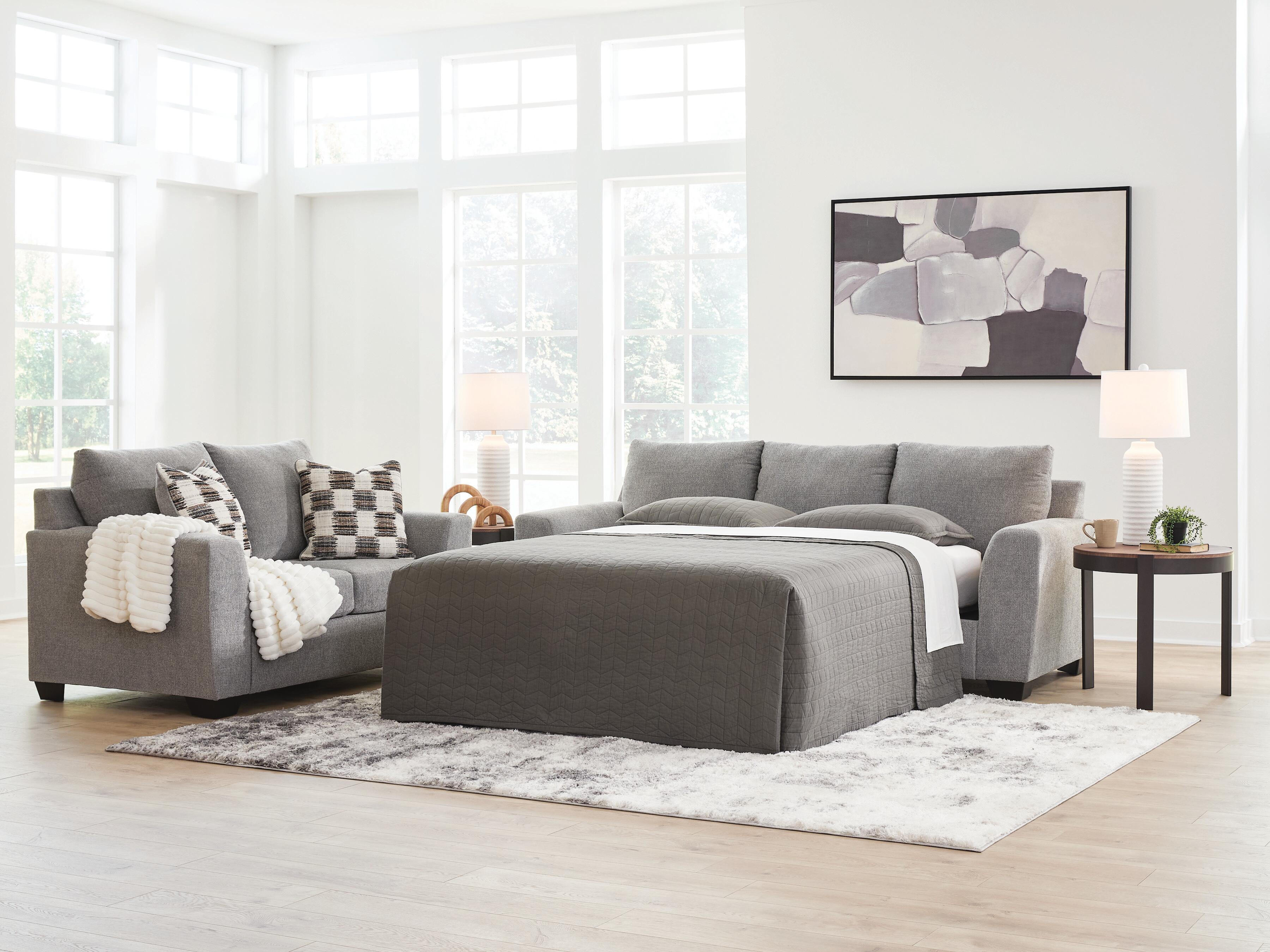 Hoover Furniture Outlet - Ashley Furniture - Loreo Queen Sofa Sleeper - Queen Sofa Sleeper / Flint - 6310339