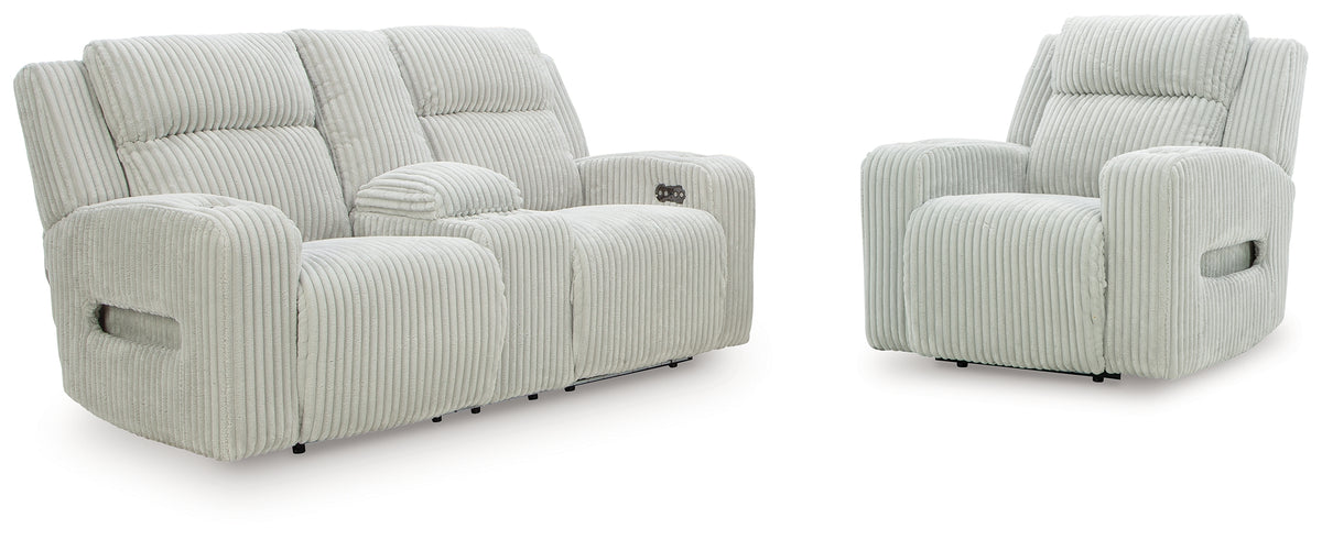 Hoover Furniture Outlet - Ashley Furniture - Forest Lake Power Reclining Loveseat and Power Recliner - Power Reclining Loveseat and Power Recliner - PC64203U1