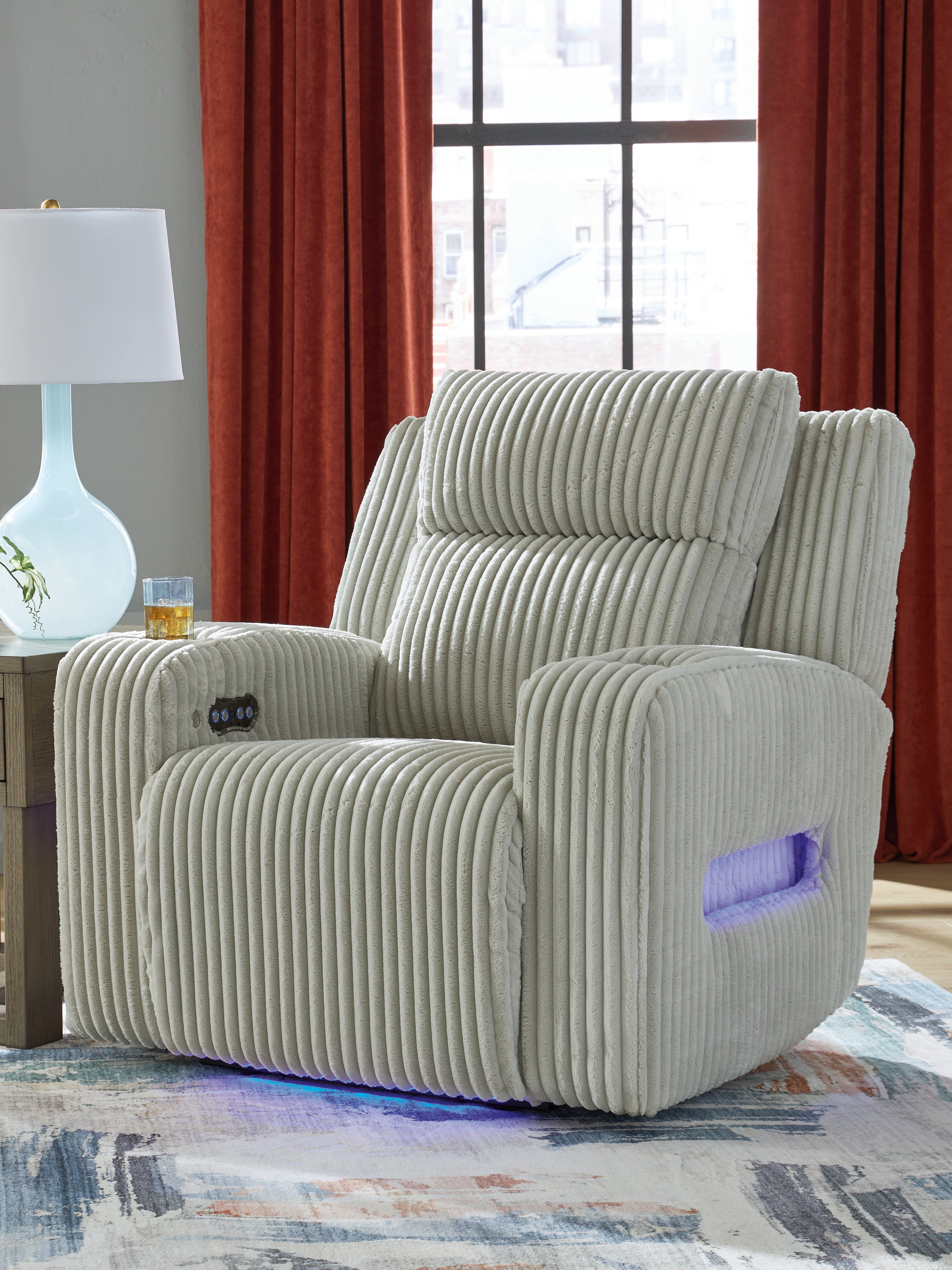 Hoover Furniture Outlet - Ashley Furniture - Forest Lake Power Recliner - PWR Recliner/ADJ Headrest / Alloy - PC6420313