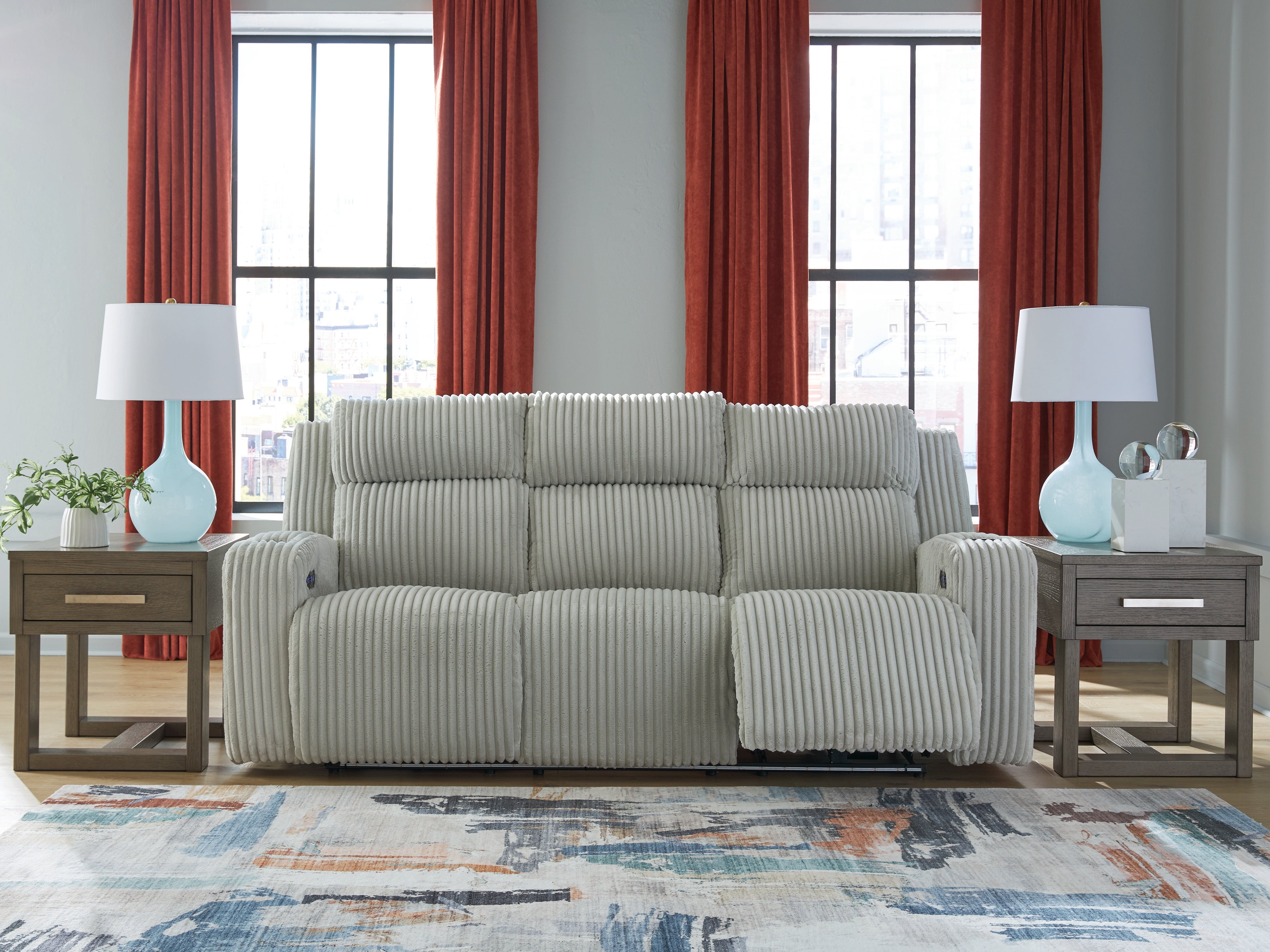 Hoover Furniture Outlet - Ashley Furniture - Forest Lake Power Reclining Sofa - PWR REC Sofa with ADJ Headrest - PC6420315