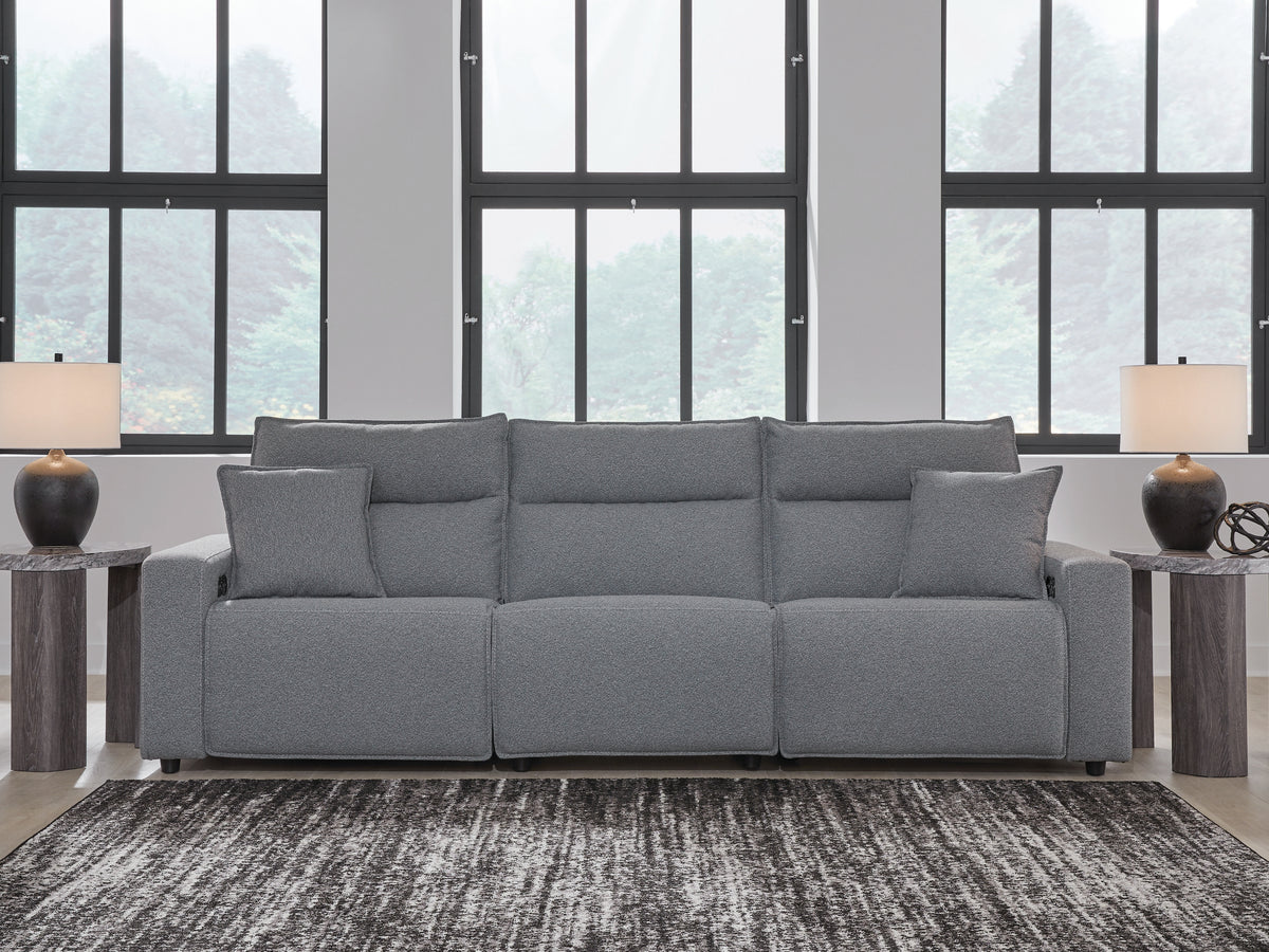 Hoover Furniture Outlet - Ashley Furniture - ModMax II 3-Piece Power Reclining Sectional - 3-Piece Power Reclining Sectional / Salt and Pepper - 65906S1