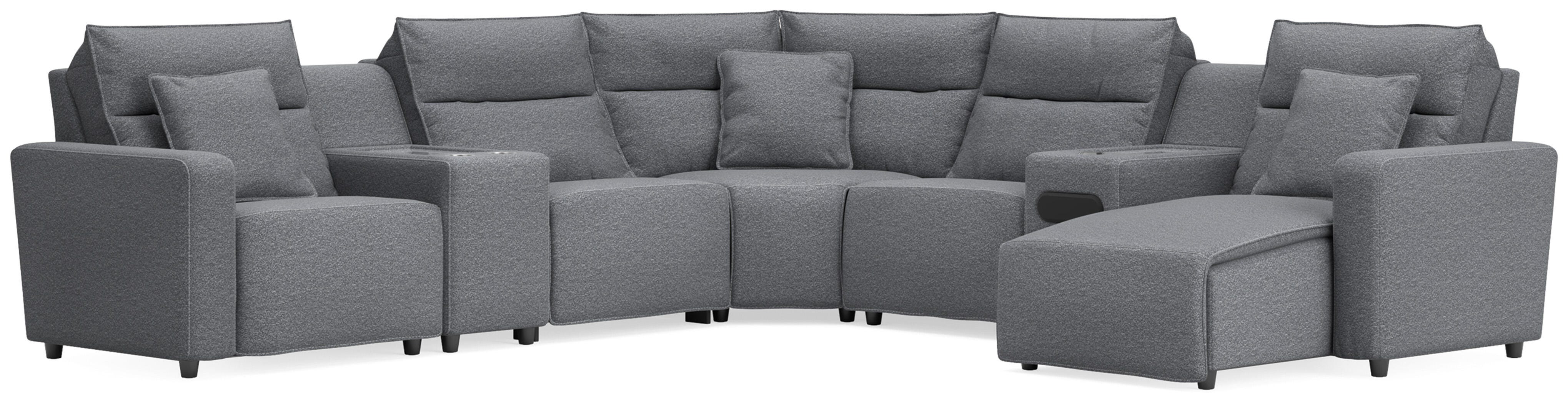 Hoover Furniture Outlet - Ashley Furniture - Modmax II 7-Piece Power Reclining Sectional with Chaise and Audio System - 7-Piece Power Reclining Sectional with Chaise and Audio System - 65906S45