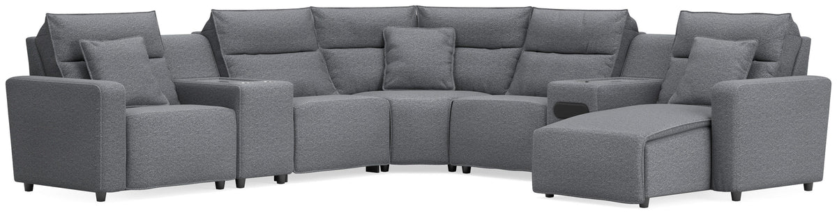 Hoover Furniture Outlet - Ashley Furniture - Modmax II 7-Piece Power Reclining Sectional with Chaise and Audio System - 7-Piece Power Reclining Sectional with Chaise and Audio System - 65906S45