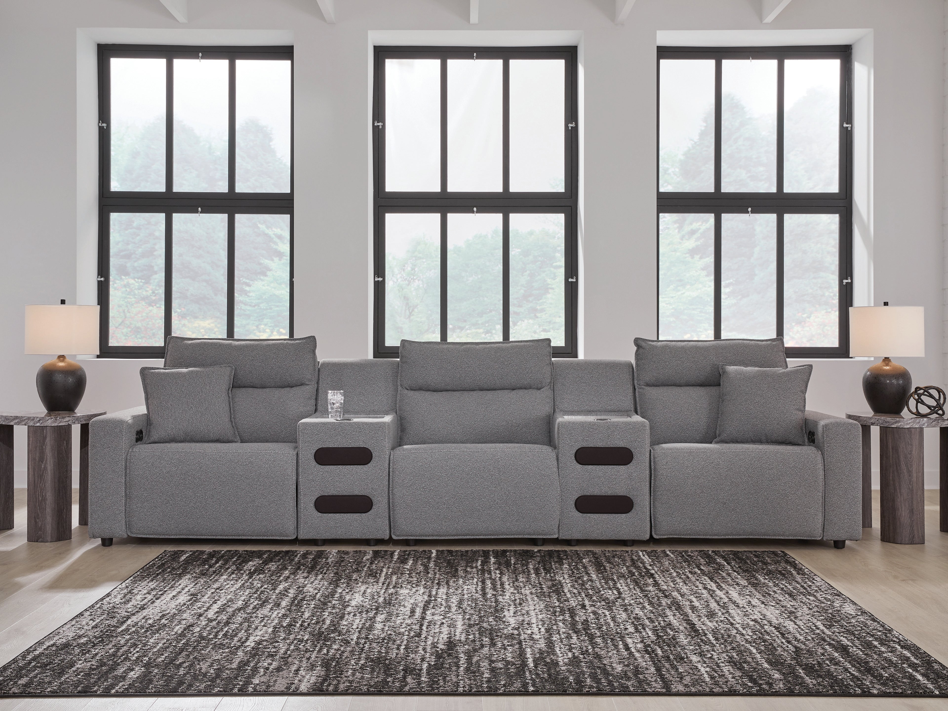 Hoover Furniture Outlet - Ashley Furniture - Modmax II 5-Piece Power Reclining Sectional with Audio Consoles - 5-Piece Power Reclining Sectional with Audio Consoles - 65906S13