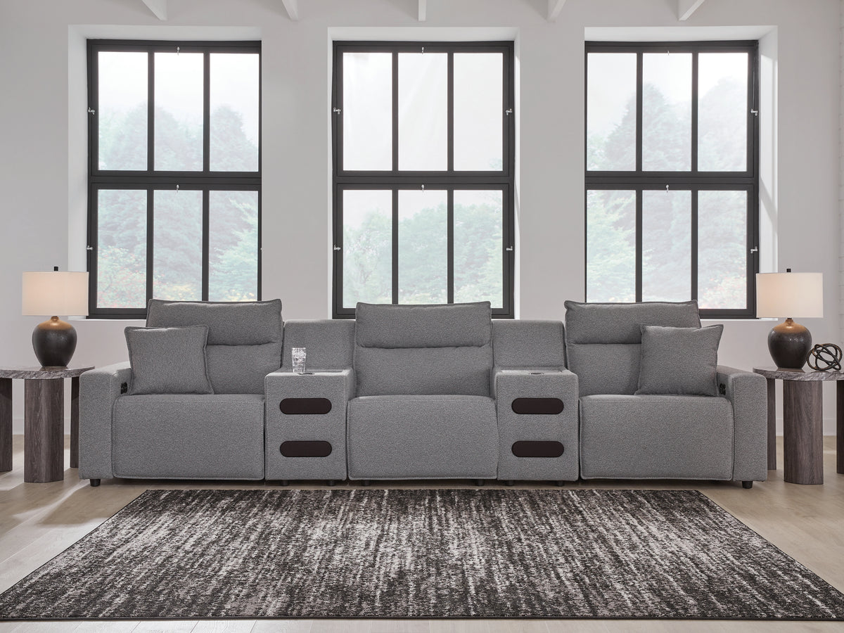 Hoover Furniture Outlet - Ashley Furniture - Modmax II 5-Piece Power Reclining Sectional with Audio Consoles - 5-Piece Power Reclining Sectional with Audio Consoles - 65906S13