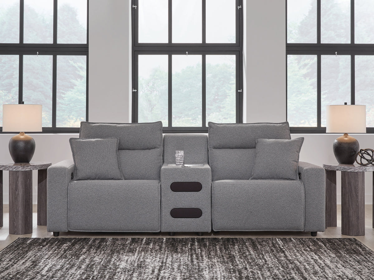 Hoover Furniture Outlet - Ashley Furniture - Modmax II 3-Piece Power Reclining Sectional with Audio Console - 3-Piece Power Reclining Sectional with Audio Console - 65906S2