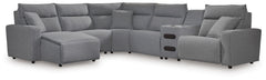 Hoover Furniture Outlet - Ashley Furniture - ModMax II 6-Piece Reclining Sectional with Chaise and Audio Console - 6-Piece Reclining Sectional with Chaise and Audio Console - 65906S29