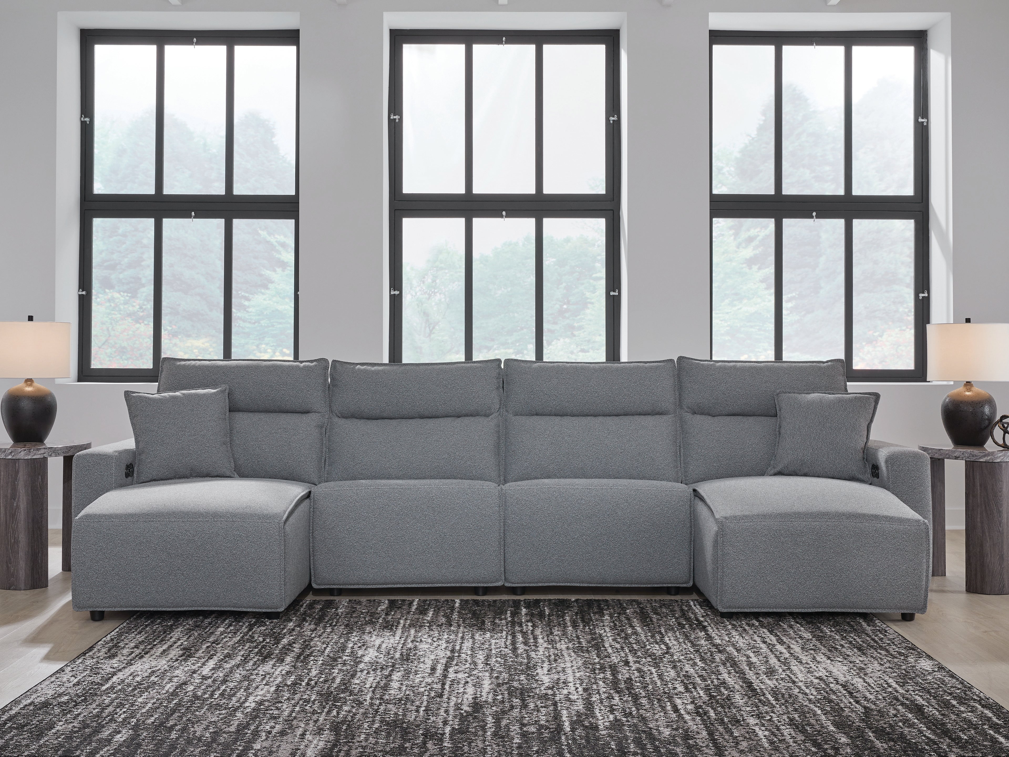 Hoover Furniture Outlet - Ashley Furniture - ModMax II 4-Piece Power Reclining Sectional with Chaise - 4-Piece Power Reclining Sectional with Chaise - 65906S11