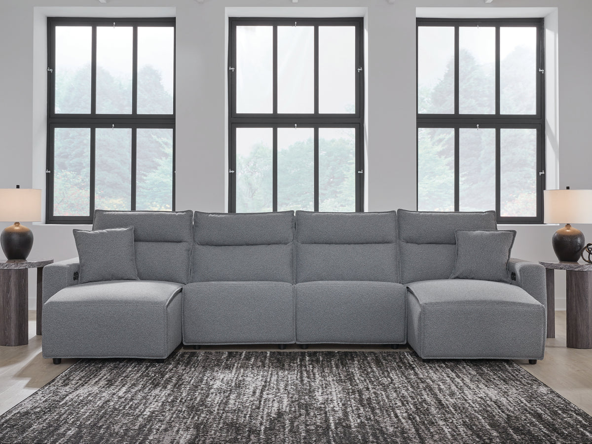 Hoover Furniture Outlet - Ashley Furniture - ModMax II 4-Piece Power Reclining Sectional with Chaise - 4-Piece Power Reclining Sectional with Chaise - 65906S11