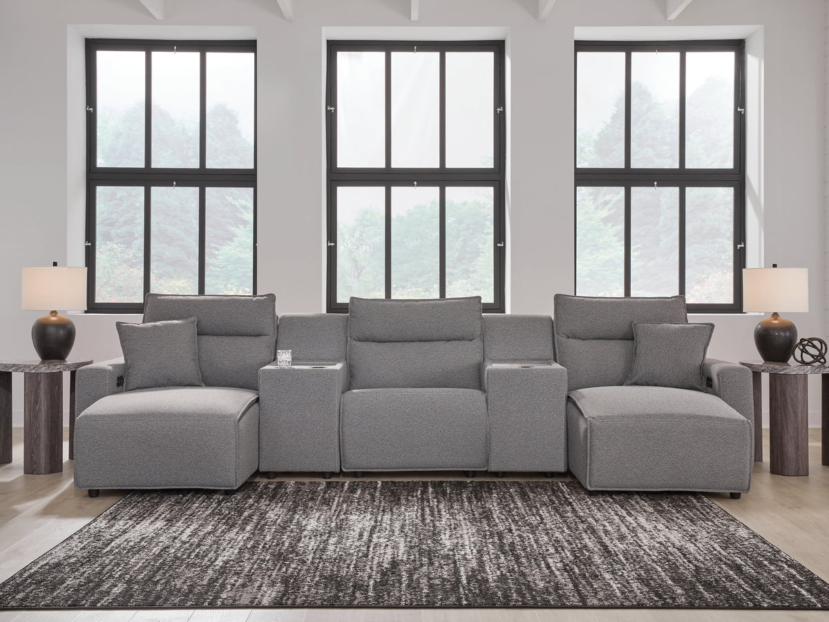 Hoover Furniture Outlet - Ashley Furniture - Modmax II 5-Piece Power Reclining Sectional with Chaise and Consoles - 5-Piece Power Reclining Sectional with Chaise and Consoles - 65906S16