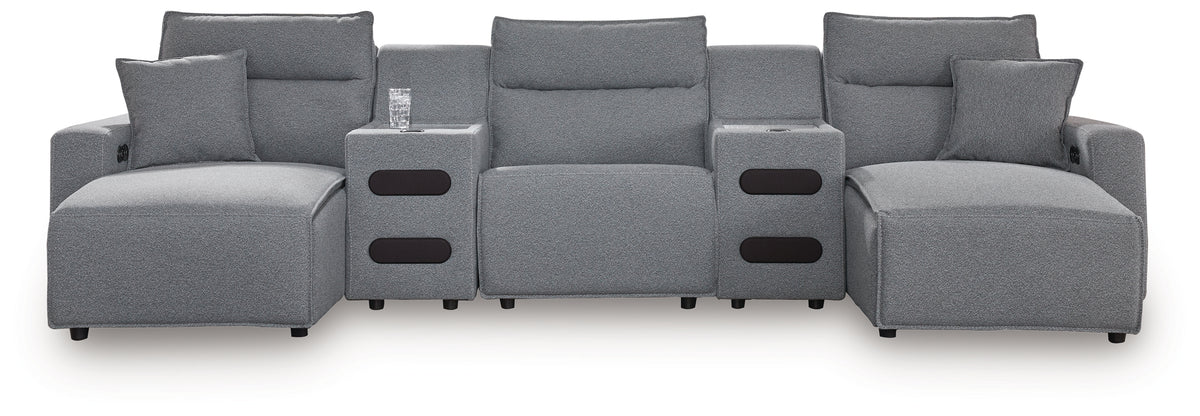 Hoover Furniture Outlet - Ashley Furniture - ModMax II 5-Piece Power Reclining Sectional with Chaise - 5-Piece Power Reclining Sectional with Chaise - 65906S15