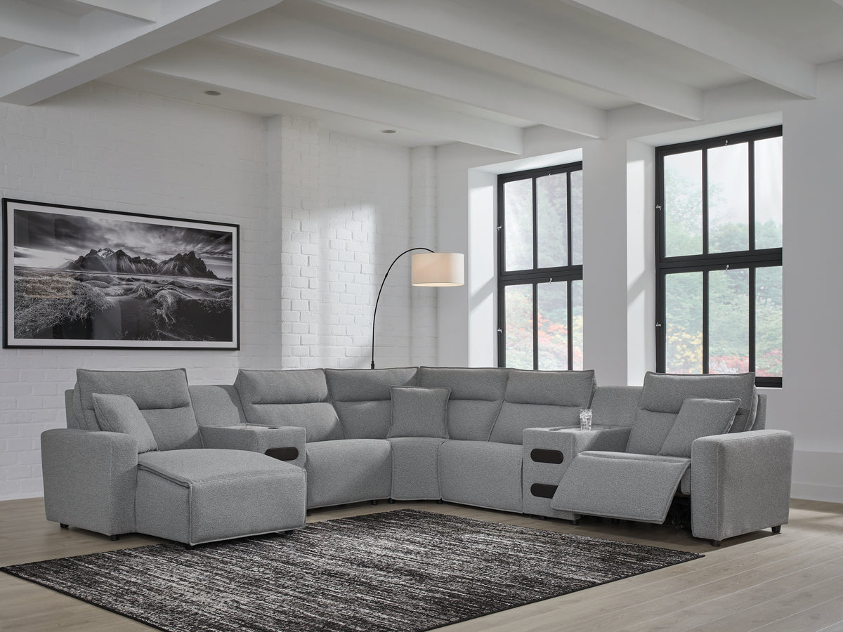 Hoover Furniture Outlet - Ashley Furniture - ModMax II 7-Piece Power Reclining Sectional with Chaise - 7-Piece Power Reclining Sectional with Chaise - 65906S20