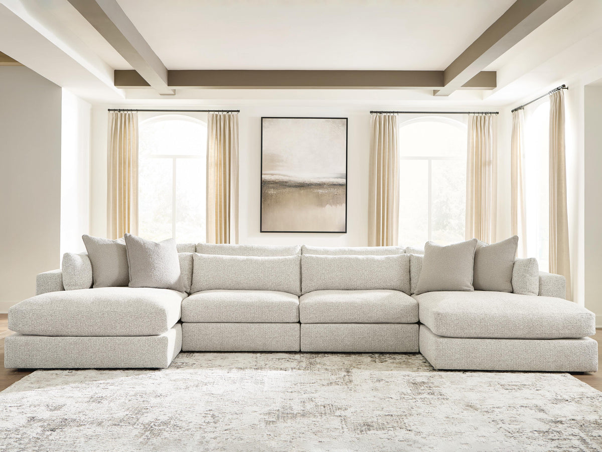 Hoover Furniture Outlet - Ashley Furniture - Ashbourne Estate 4-Piece Double Chaise Sectional - RAF 4-Piece Double Chaise Sectional - PC66004S9