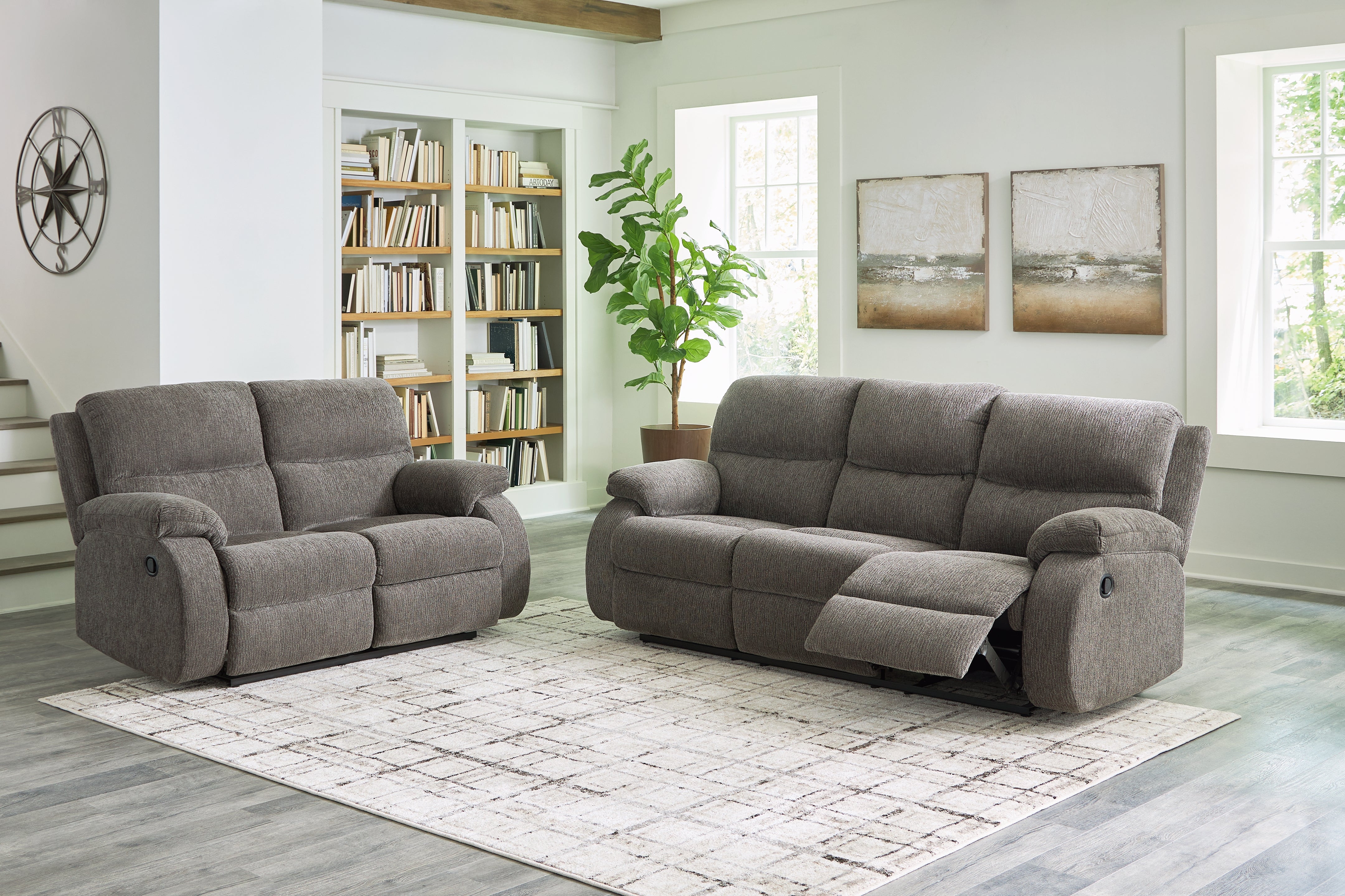 Hoover Furniture Outlet - Ashley Furniture - Scranto Reclining Sofa and Loveseat - Reclining Sofa and Loveseat - 66502U1