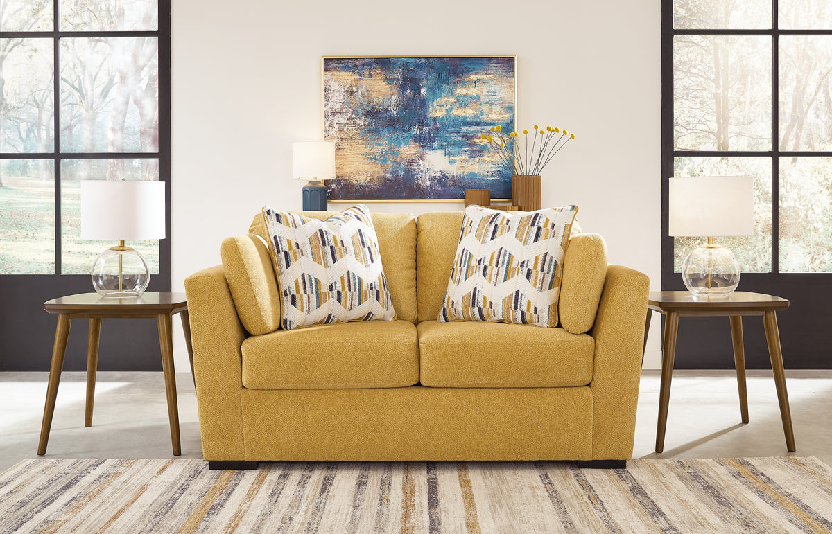 Hoover Furniture Outlet - Ashley Furniture - Keerwick Loveseat - Loveseat / Sunflower - 6750635