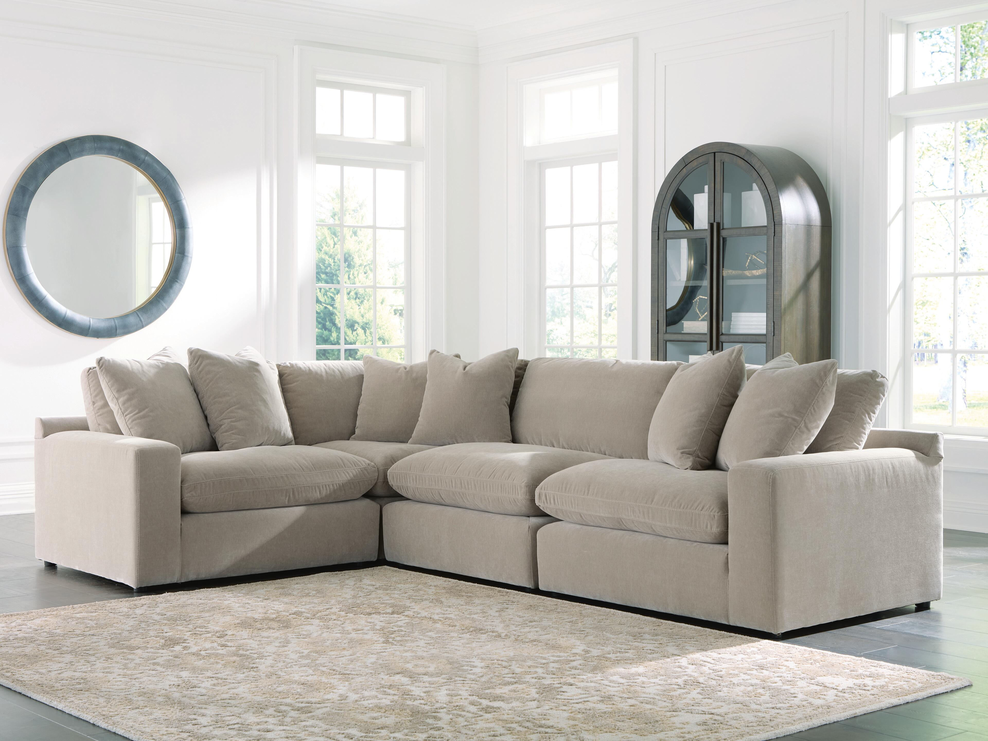Hoover Furniture Outlet - Ashley Furniture - Maxton Heights 4-Piece Sectional - RAF 4-Piece Sectional / Pebble - 67808S3