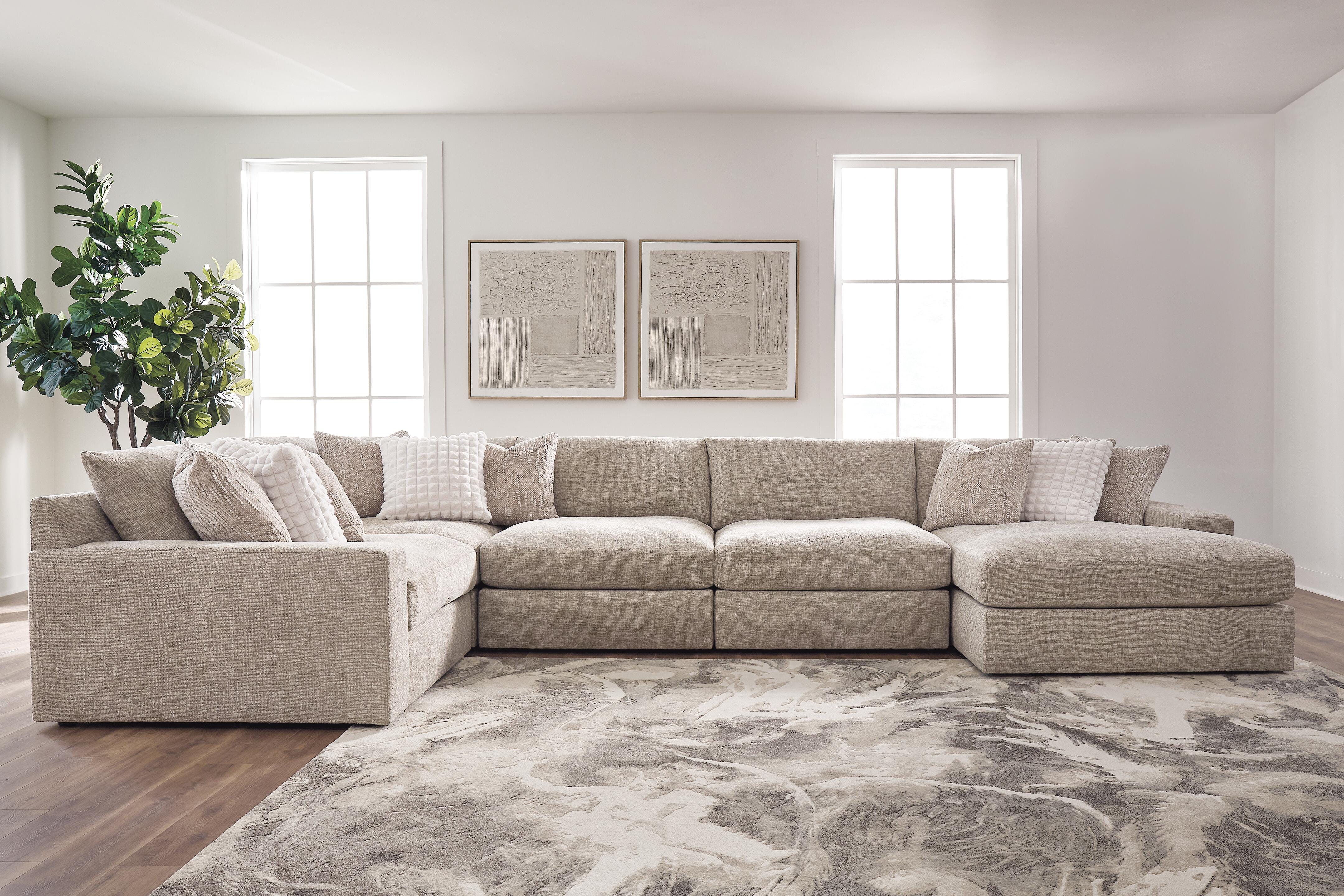 Hoover Furniture Outlet - Ashley Furniture - Nexora-Court 5-Piece Sectional with Chaise - RAF 5-Piece Sectional with Chaise - PC68008S13