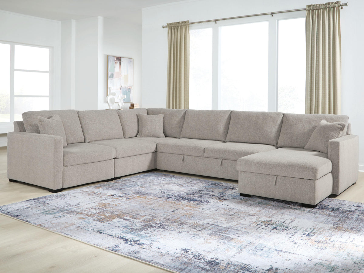 Hoover Furniture Outlet - Ashley Furniture - ModMax Luxe 5-Piece Sectional with Storage Chaise and Pop Up Sleeper - RAF 5-Piece Sectional with Storage Chaise and Pop Up Sleeper - 68605S105