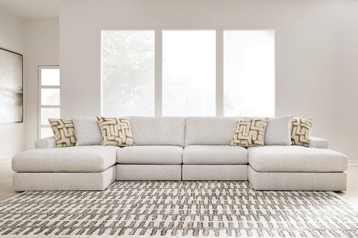 Hoover Furniture Outlet - Ashley Furniture - Kestrie 4-Piece Double Chaise Sectional - 4-Piece Double Chaise Sectional - PC68706S9