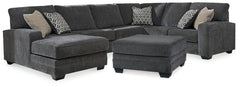 Hoover Furniture Outlet - Ashley Furniture - Tracling 3-Piece Sectional and Ottoman - 3-Piece Sectional and Ottoman - 72600U2