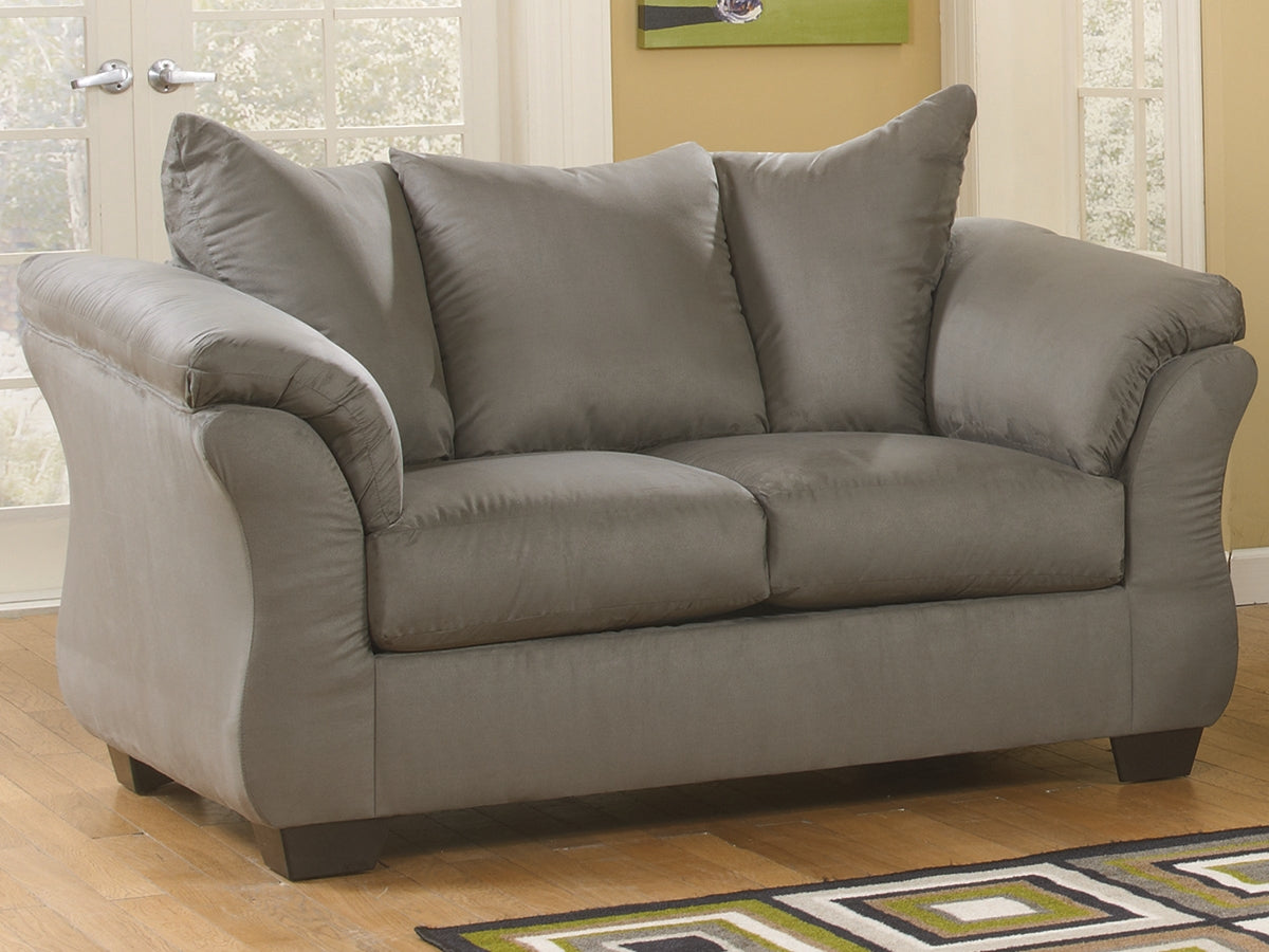 Hoover Furniture Outlet - Ashley Furniture - Darcy Loveseat - Loveseat / Cobblestone - 7500535