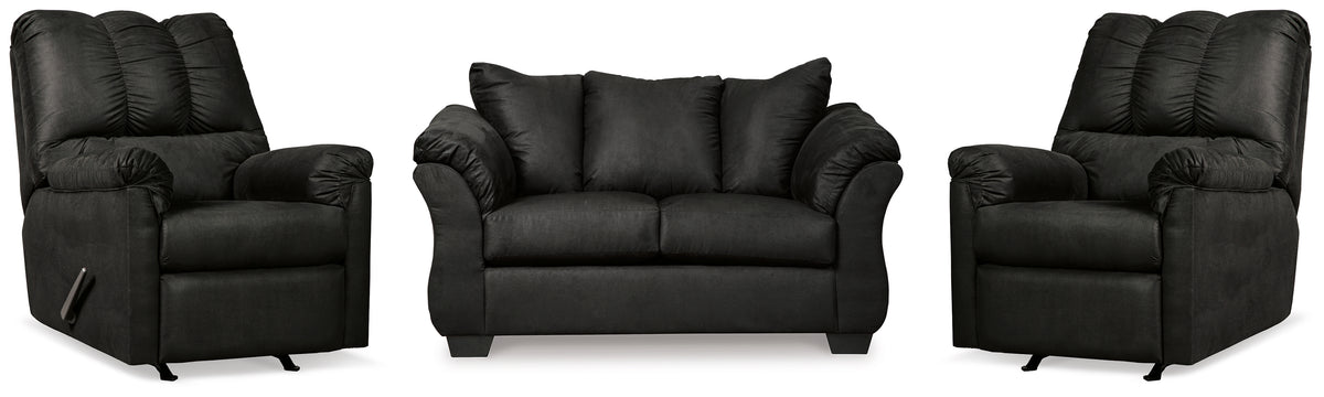 Hoover Furniture Outlet - Ashley Furniture - Darcy Loveseat and 2 Recliners - Loveseat and 2 Recliners - 75008U13