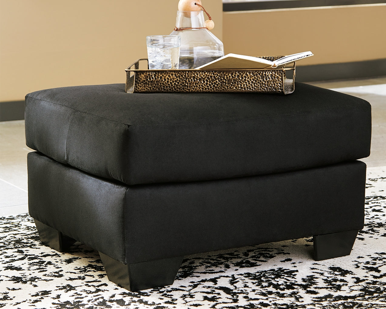 Hoover Furniture Outlet - Ashley Furniture - Darcy Ottoman - Ottoman / Black - 7500814