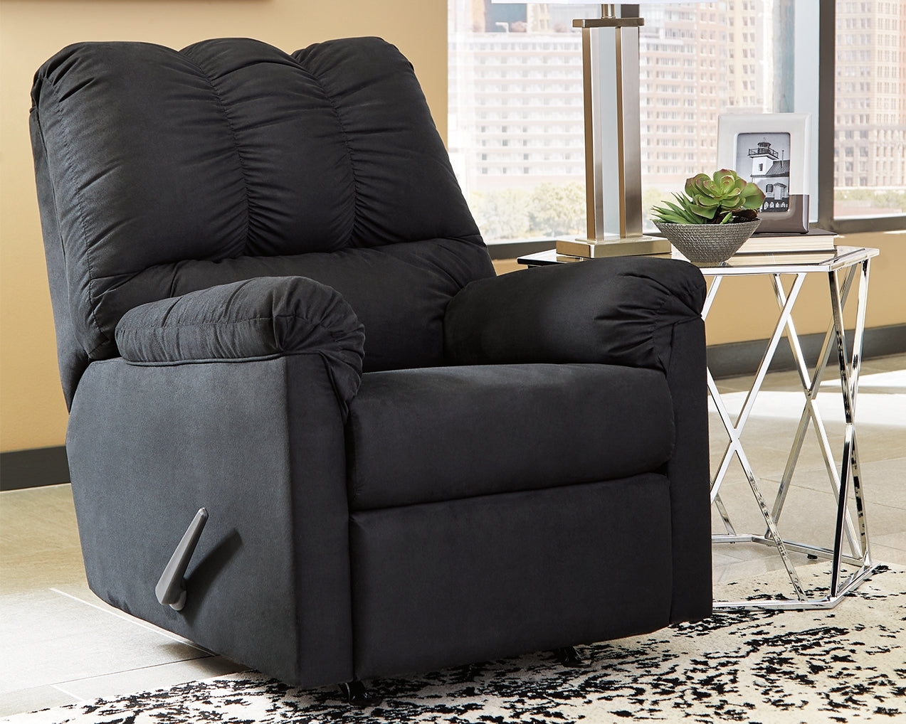 Hoover Furniture Outlet - Ashley Furniture - Darcy Recliner - Rocker Recliner / Black - 7500825