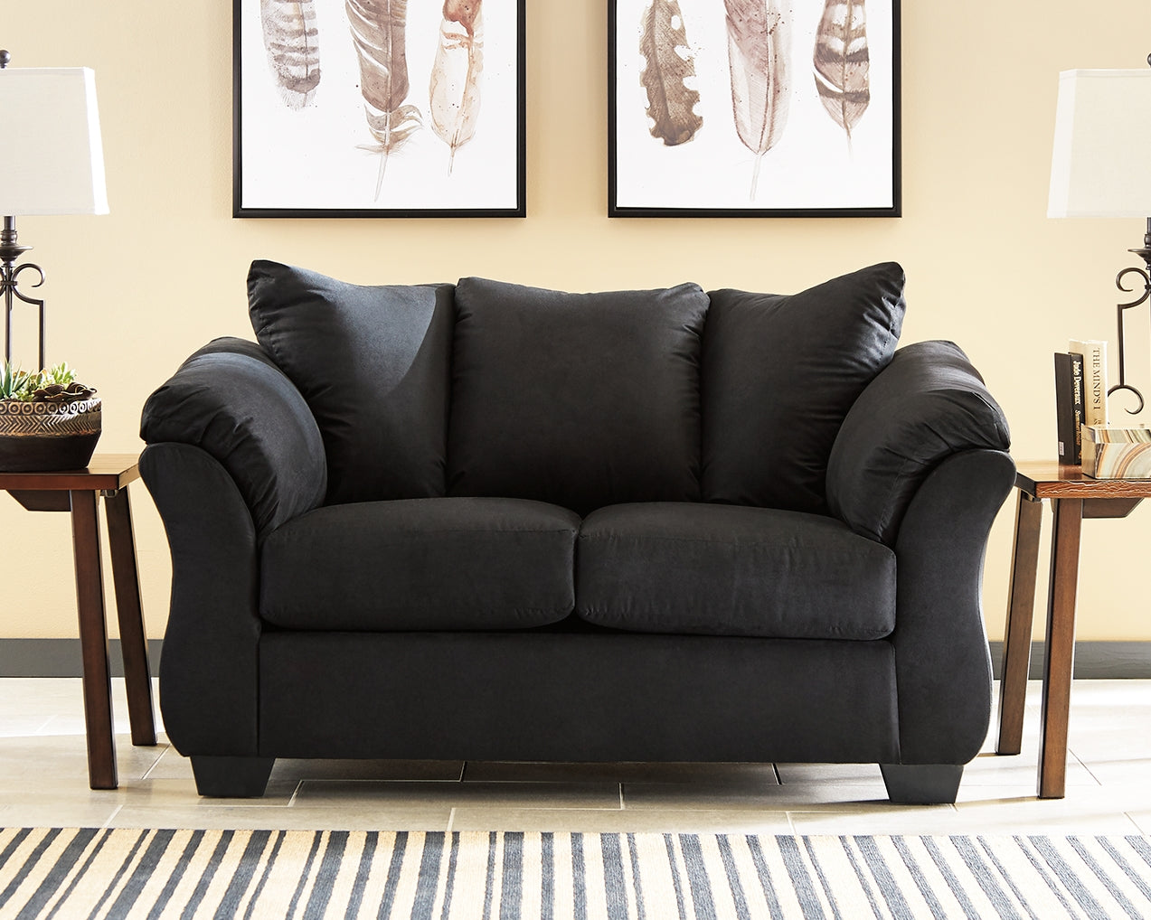 Hoover Furniture Outlet - Ashley Furniture - Darcy Loveseat - Loveseat / Black - 7500835