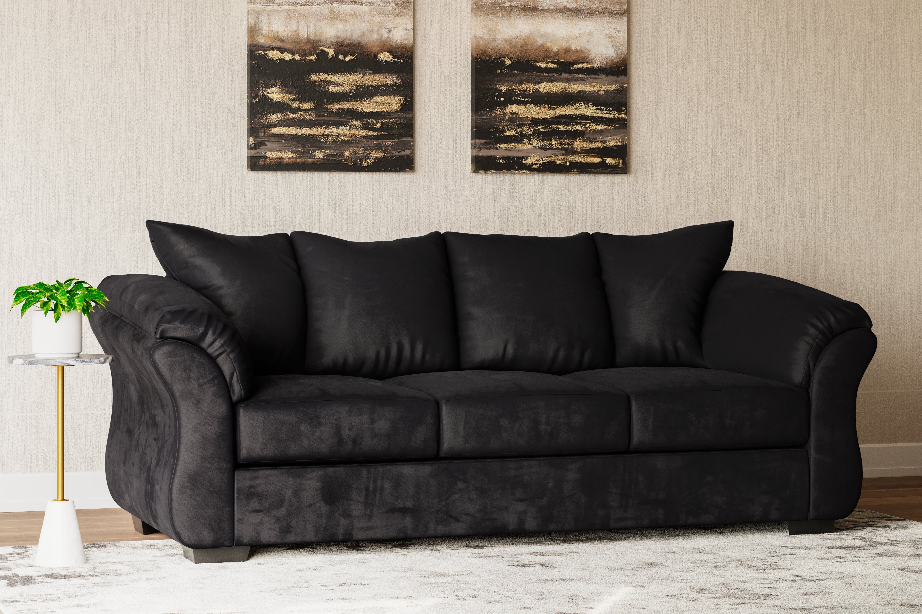 Hoover Furniture Outlet - Ashley Furniture - Darcy Sofa - Sofa / Black - 7500838