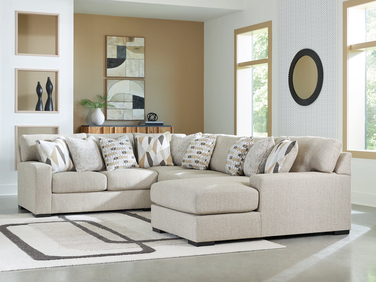 Hoover Furniture Outlet - Ashley Furniture - Laurelgrove 4-Piece Sectional with Chaise - RAF 4-Piece Sectional with Chaise - 75105S2
