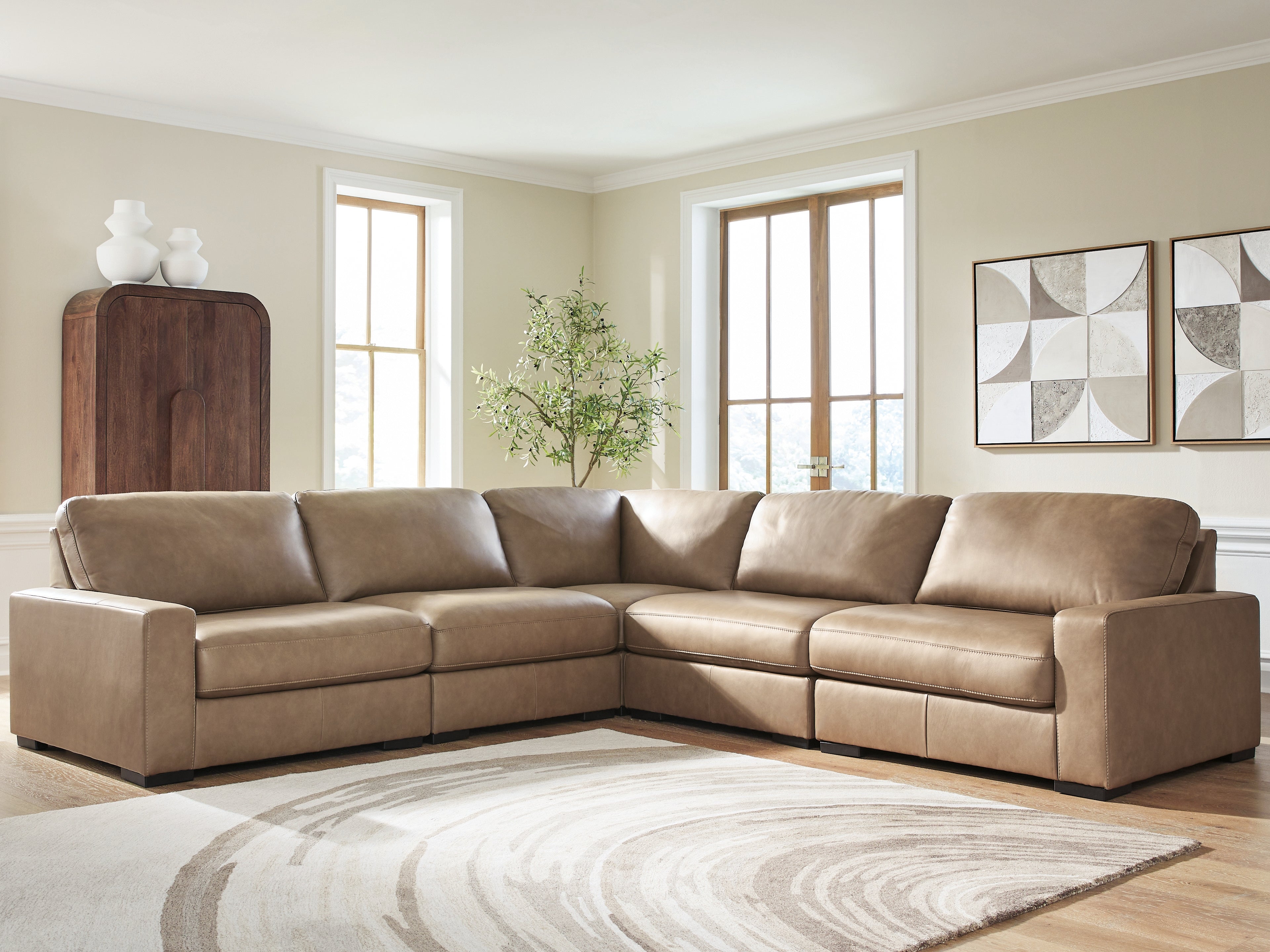 Hoover Furniture Outlet - Ashley Furniture - Veronella 5-Piece Sectional - RAF 5-Piece Sectional - 76106S17