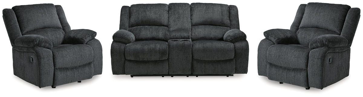 Hoover Furniture Outlet - Ashley Furniture - Draycoll Reclining Loveseat and 2 Recliners - Reclining Loveseat and 2 Recliners - 76504U10