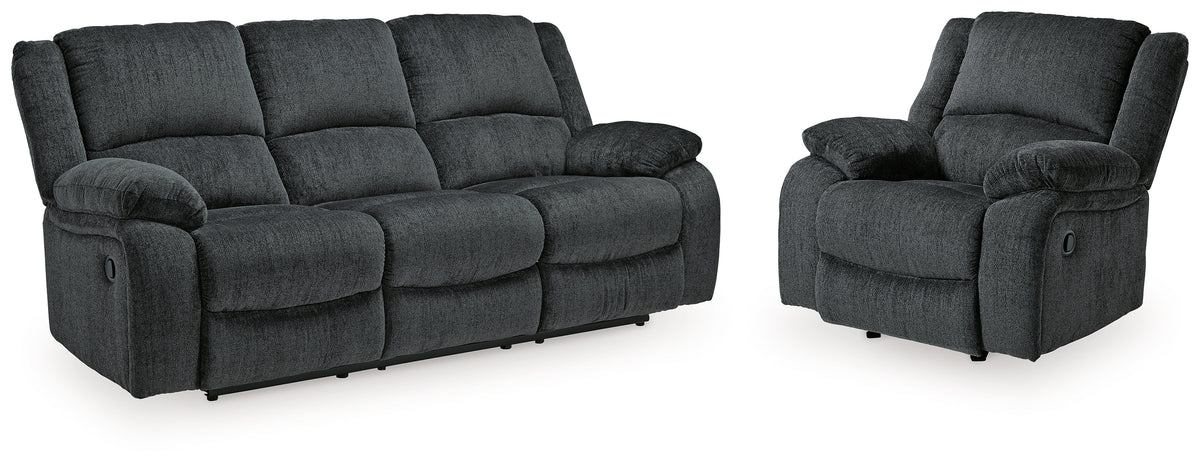 Hoover Furniture Outlet - Ashley Furniture - Draycoll Reclining Sofa and Recliner - Reclining Sofa and Recliner - 76504U3