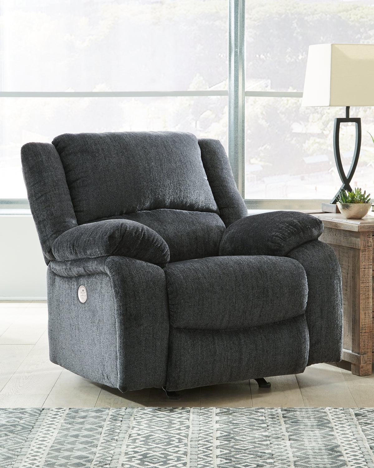 Hoover Furniture Outlet - Ashley Furniture - Draycoll Power Recliner - Power Rocker Recliner / Slate - 7650498