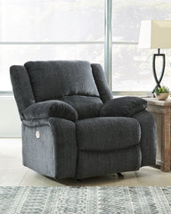 Hoover Furniture Outlet - Ashley Furniture - Draycoll Power Recliner - Power Rocker Recliner / Slate - 7650498