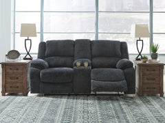 Hoover Furniture Outlet - Ashley Furniture - Draycoll Reclining Loveseat with Console - DBL Rec Loveseat w/Console / Slate - 7650494