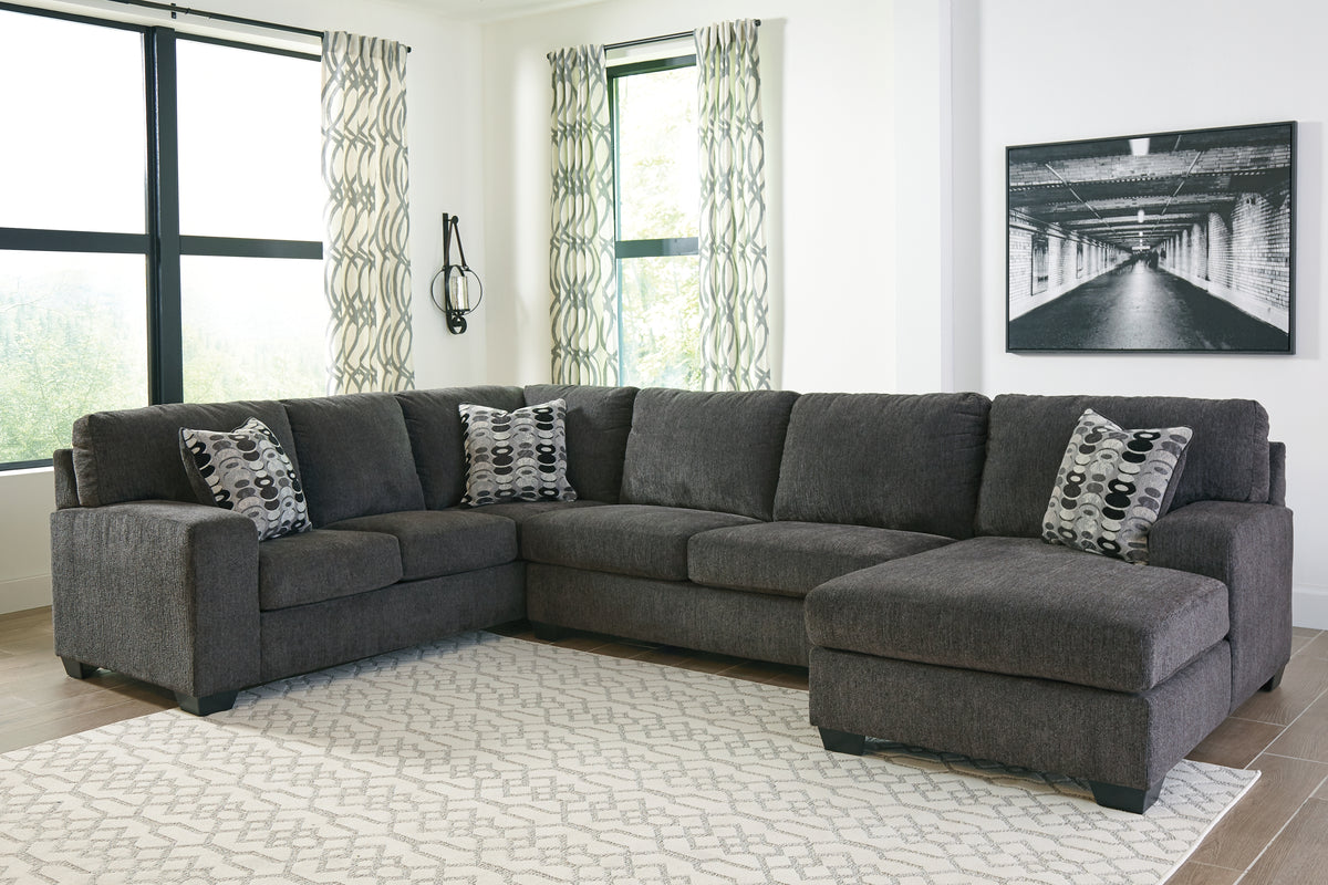 Hoover Furniture Outlet - Ashley Furniture - Ballinasloe 3-Piece Sectional with Chaise - LAF 3-Piece Sectional with Chaise / Smoke - 80703S2