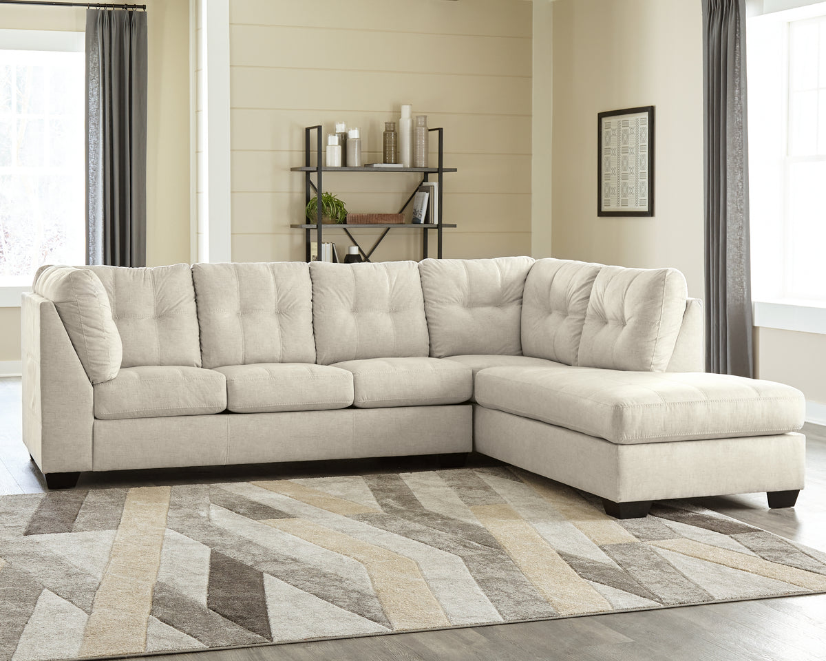 Hoover Furniture Outlet - Ashley Furniture - Falkirk 2-Piece Sectional with Chaise - LAF 2-Piece Sectional with Chaise / Parchment - 80806S2